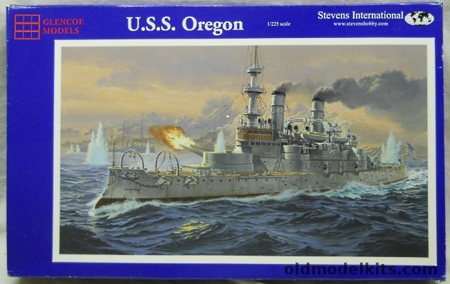 Glencoe 1/225 USS Oregon Battleship BB-3 - (Indiana Class) - With Decals for USS Indiana (BB-1) / USS Massachusetts (BB-2), 08301 plastic model kit